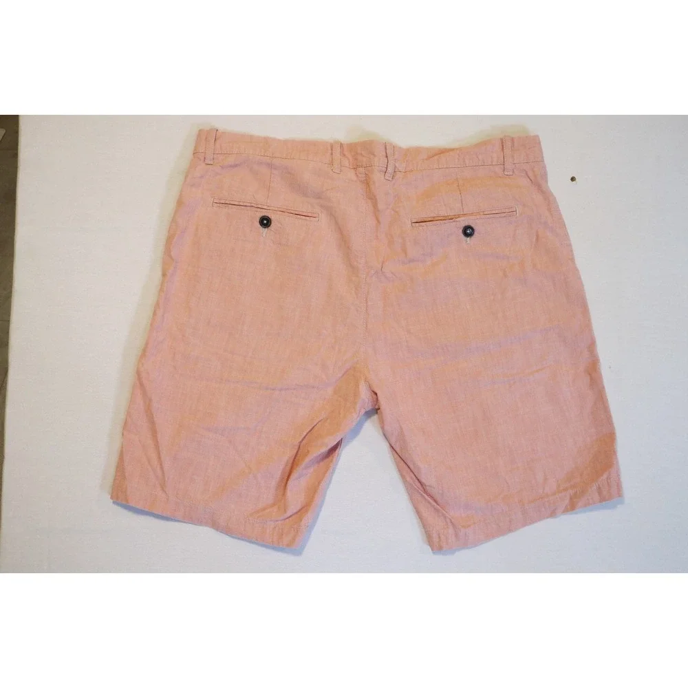 H&M LOGG Mens 36 Salmon Pink Coral Chino Casual Shorts Textured Cotton - Picture 5 of 6